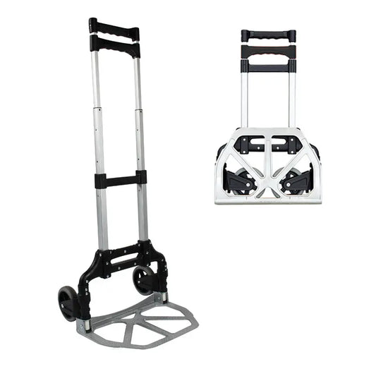 Carucior pentru cumparaturi pliabil cu platforma si maner extensibil, aluminiu