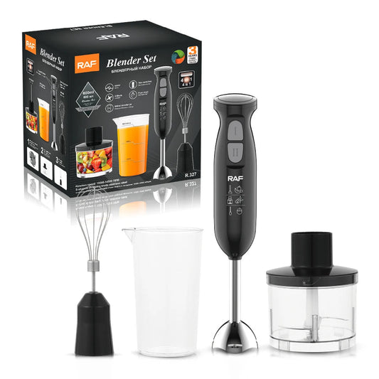 Blender RAF R3007, 4 In 1, 1600W, Cu Recipient De 500ml, Vas De 600ml, Tel Si Lame Din Otel, 2 Viteze