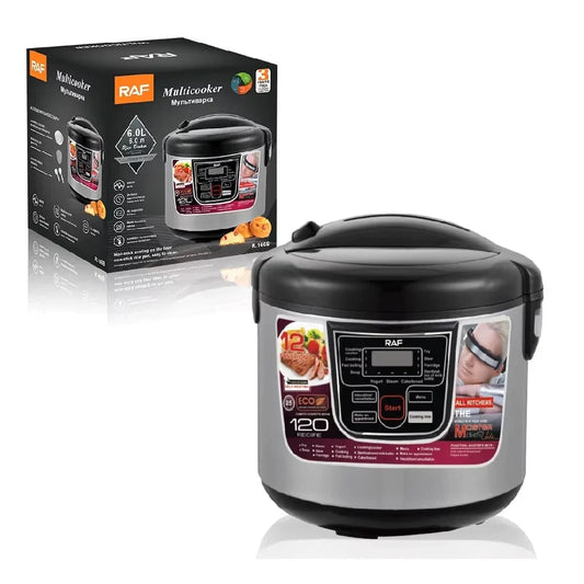 Oală Electrică pentru gătit , RAF R166B, 700W, 5L, 12 Functii, Afisaj Digital LED, 29x29cm