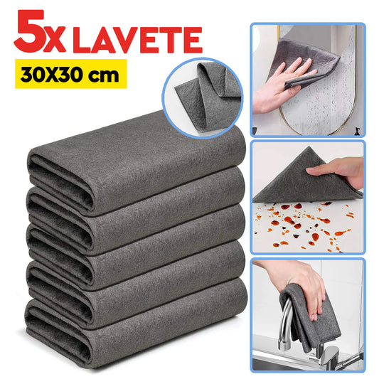 Laveta Magică din Microfibrǎ set de 5 bucăți