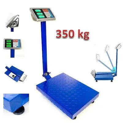 Cantar Electronic 350kg cu acumulator si platforma metalica din tabla striata, brat rabatabil