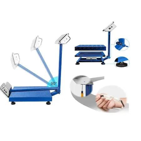 Cantar Electronic 350kg cu acumulator si platforma metalica din tabla striata, brat rabatabil