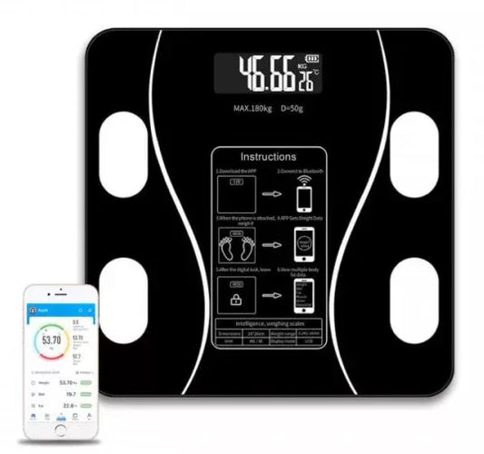 Cantar corporal cu ecran digital Iluminat, aplicatie smart, compatibil android/Ios