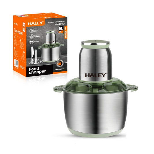 Tocător Electric HALEY 1300W, 4 Lame Inox, Bol 5L Full Inox, 2 Viteze, 2 Palete Interșanjabile