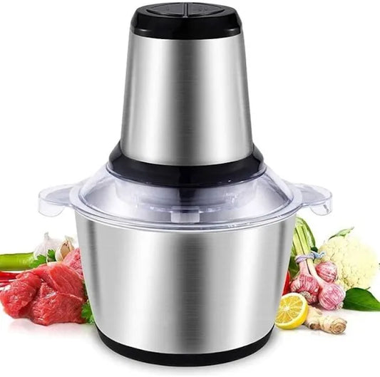 Tocator electric inox, Capacitate mare, usor de curatat, 2L,4 Lame Inox, 1000W, 2 viteze
