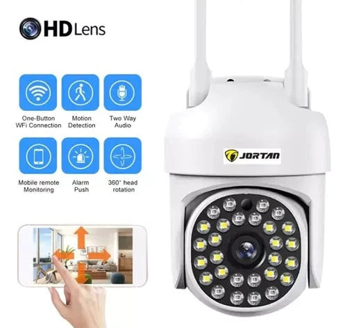 Set 2 x Camera de Supraveghere Rotativa Jortan cu Senzor de Miscare si Infrarosu + 2 Carduri 32GB