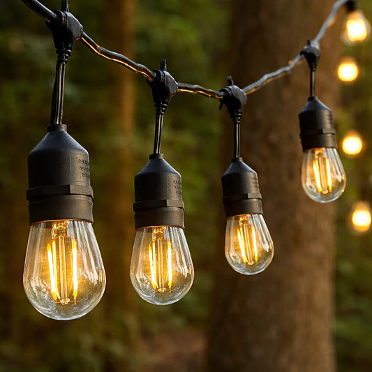 Ghirlandă Luminoasă Decorativă Interconectabilă AT PERFORMANCE® 15 m, 30 Becuri LED, Alb Cald, Exterior IP44
