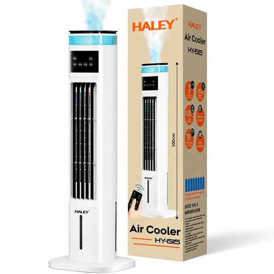 Răcitor de Aer 4 în 1 Haley HY-6115, Umidificator, Purificator și Ventilator, 3 Viteze, Telecomandă, Temporizator 12H, Rezervor 4.5L, 70W